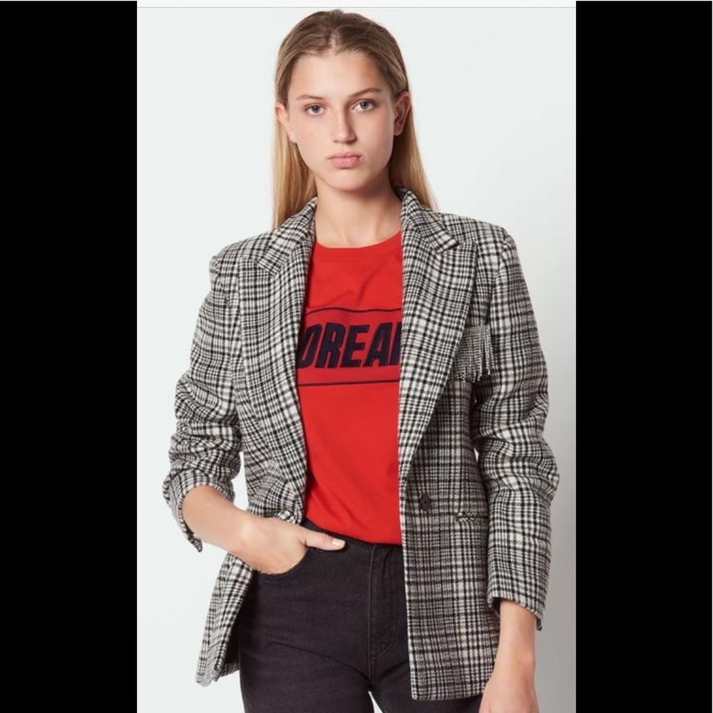 New Sandro checked blazer